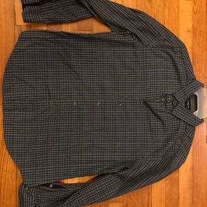 Blue Plaid Button Down Shirt - Large